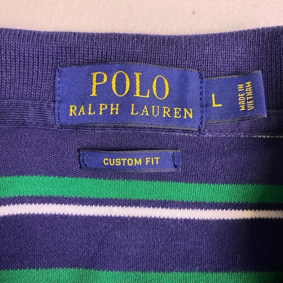Polo Ralph Lauren Polo L Mens Custom Multicolor Striped Preppy VGUC - Picture 7 of 7
